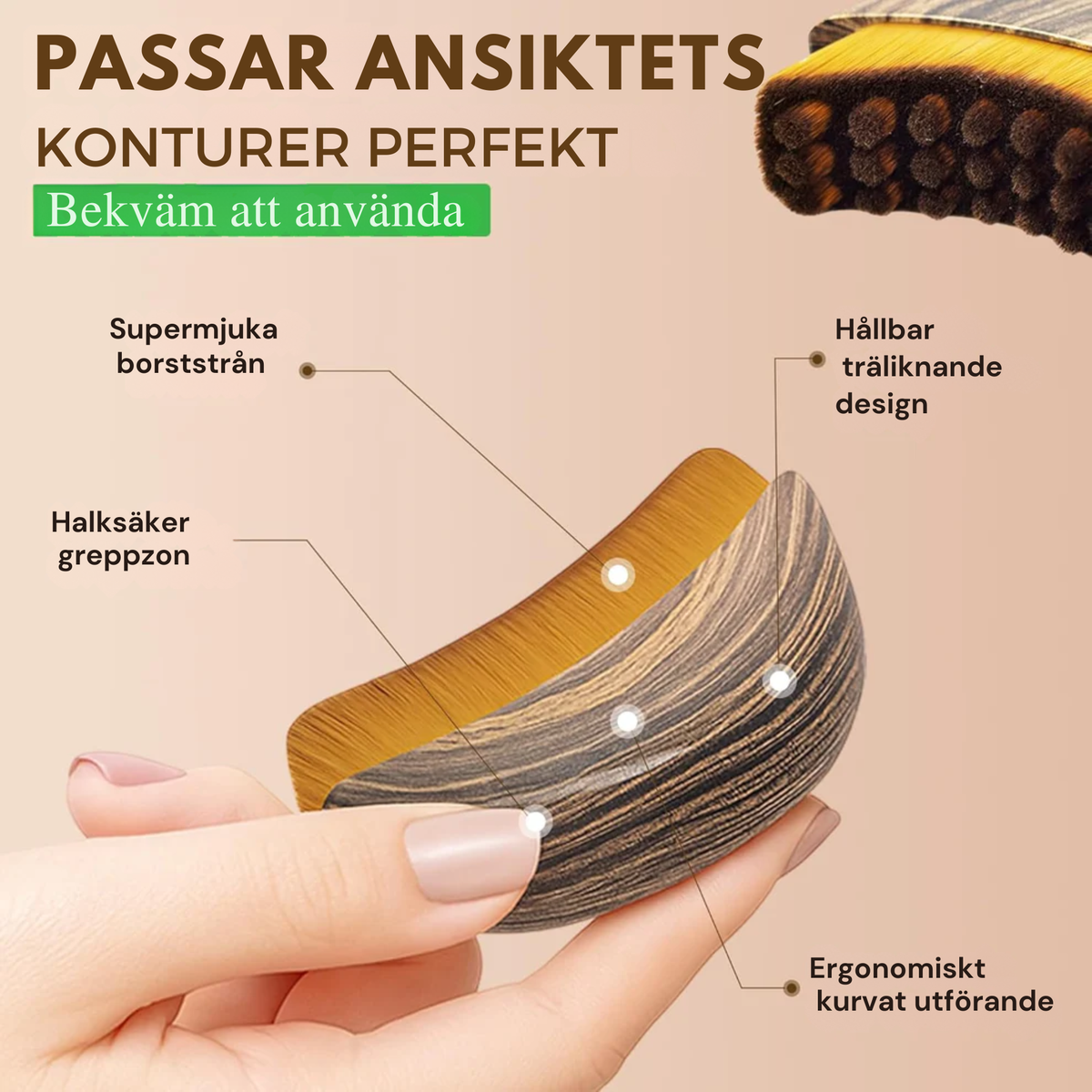 Aeki - Lymfatisk Kontureringsborste För Ansiktet